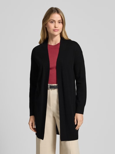 Christian Berg Woman Gebreide lange jas van kasjmier met opgestikte zakken Zwart - 4