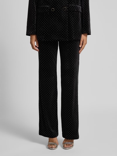 YAS High Waist Hose aus Samt Modell 'HELLA' Metallic Black 4