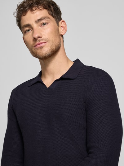 Jack & Jones Premium Strickpullover mit gerippten Abschlüssen Modell 'EASTON' Dunkelblau 3
