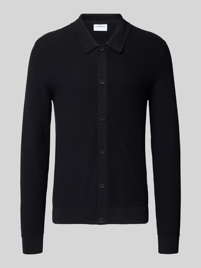 Lindbergh Kurtka z dzianiny z listwą guzikową Czarny 2