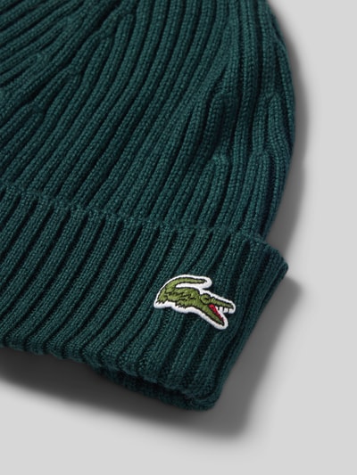 Lacoste Mütze aus Wolle mit Logo-Patch Dunkelgruen 2