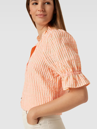 Minus Overhemdblouse met streepmotief, model 'VENDIA' Oranje - 3