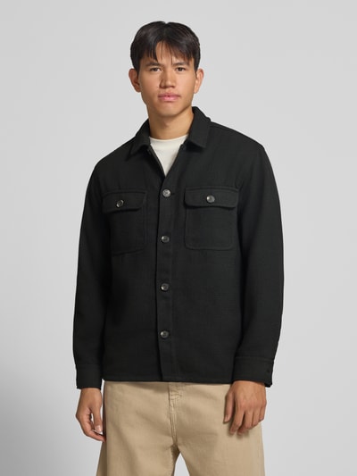 JACK & JONES Regular Fit Hemdjacke mit Brusttaschen Modell 'REGENT' Black 4