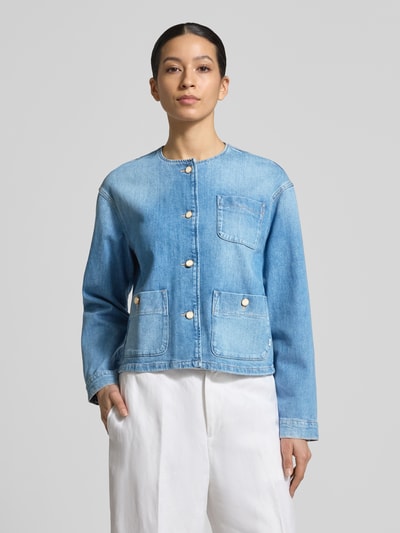 Brax Jeansjacke mit Rundhalsausschnitt Modell 'Paris' Blau 4