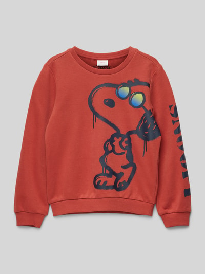 s.Oliver RED LABEL Sweatshirt mit Motiv-Print Rostrot 1