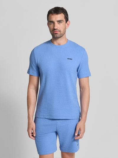 HUGO Herren T-Shirt aus Baumwoll-Mix Modell 'AUSTIN' Blau 4
