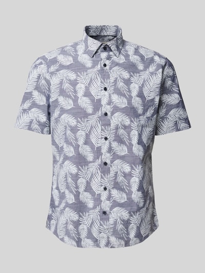 Jake*s Koszula biznesowa o kroju casual fit ze wzorem na całej powierzchni Granatowy 2