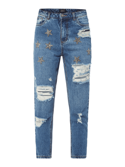 Only Mom Fit Jeans im Destroyed Look Jeansblau 2