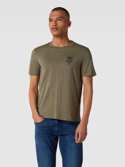 Aeronautica Militare T Shirt mit Motiv Stitching gruen online kaufen