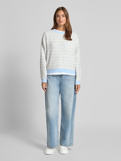 Christian Berg Woman Gebreide pullover met ronde hals Lichtblauw - 1