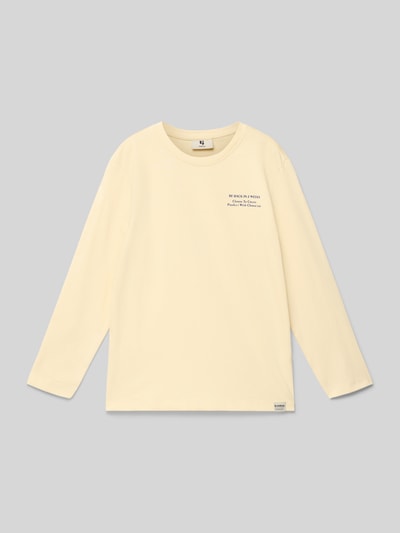 Garcia Shirt met lange mouwen en labelprint Ecru - 1