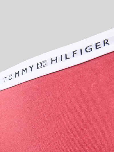 TOMMY HILFIGER Stringi z mieszanki bawełny z napisem z logo Mocnoróżowy 2
