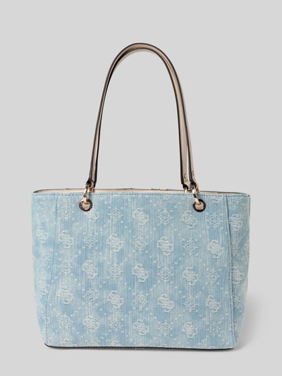 GUESS Torba typu tote z czystej bawełny model 'Noelle' Jeansowy niebieski 3