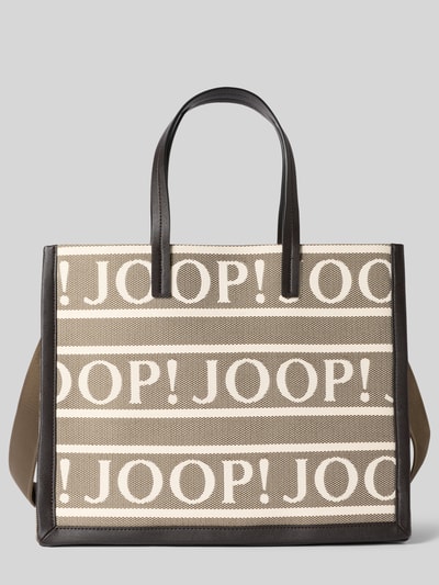 JOOP! Torba shopper z wyhaftowanym logo na całej powierzchni model ‘Aurelia’ Szarobrązowy 2