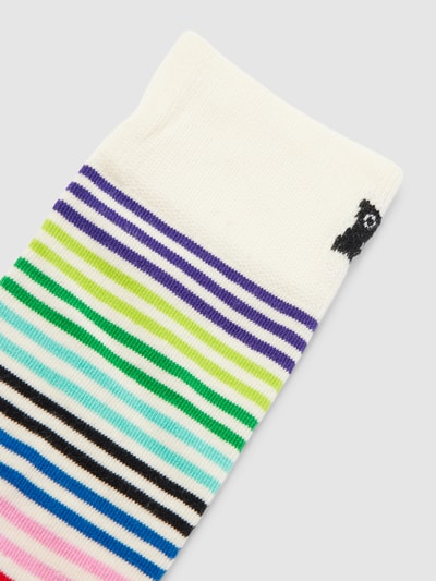 Happy Socks Sokken met all-over motief, model 'Half Stripe' Wit - 2