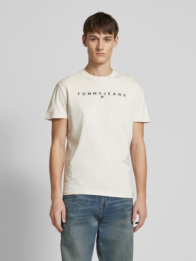 Tommy Jeans T-Shirt mit Label-Print Offwhite Melange 4