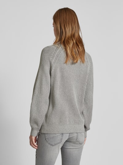 Tom Tailor Loose fit gebreide pullover met gestreept ribmotief Lichtgrijs - 5