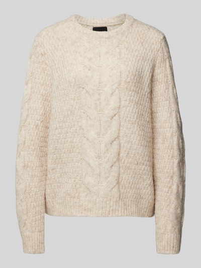 Pieces Strickpullover mit Zopfmuster Modell 'NINA' Offwhite 2