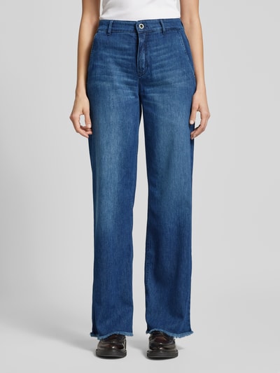 ROSNER Wide leg jeans met steekzakken, model 'Audrey' Donkerblauw - 4