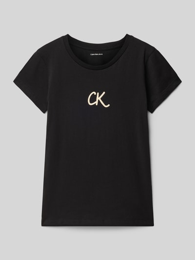 Calvin Klein Jeans Slim Fit T-Shirt mit Logo-Print und Rundhalsausschnitt Black 1