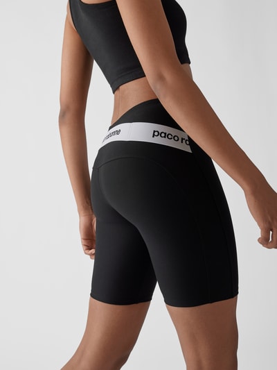 Paco Rabanne Radlerhose mit Label-Patch Schwarz 3