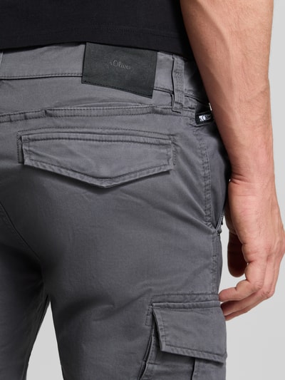 s.Oliver RED LABEL Spodnie cargo o kroju regular fit z mieszanki bawełny Czarny 3