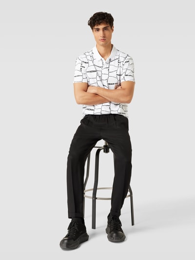 Armani Exchange Poloshirt mit Allover-Logo-Muster Weiss 1