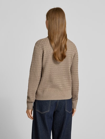 Tommy Hilfiger Regular Fit Pullover mit Zopfmuster Taupe 5