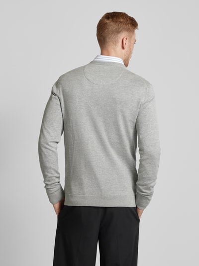 Tom Tailor Regular Fit Strickpullover mit V-Ausschnitt Hellgrau 5