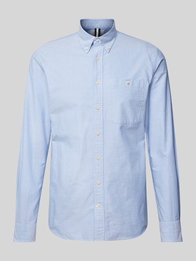 Profuomo Slim fit zakelijk overhemd met button-downkraag Bleu - 2