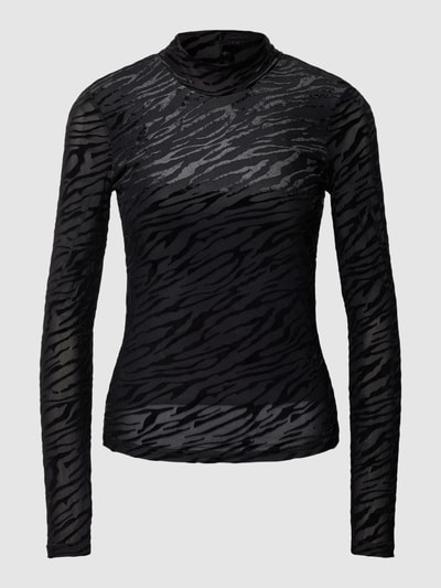 Only Longsleeve mit Allover-Muster Modell 'NORA' Black 2