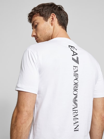 EA7 Emporio Armani T-Shirt mit Label-Print Weiss 3