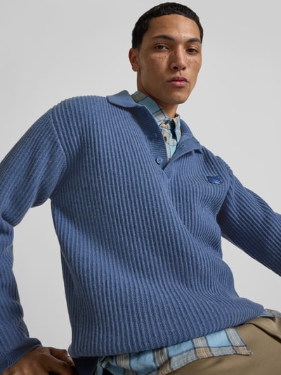 MAISON KITSUNÉ Wollpullover aus reiner Wolle Marine 3