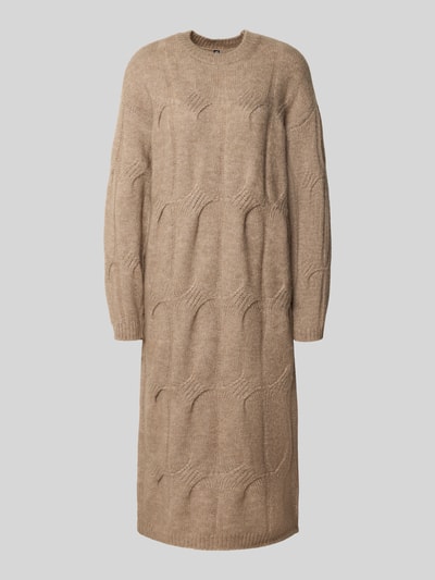 Pieces Relaxed Fit Strickkleid mit Woll-Anteil Modell 'JENNA' Schoko 2