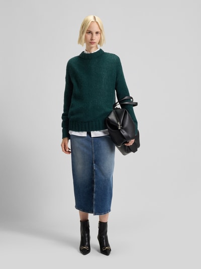 HUGO Oversized Strickpullover aus Woll-Alpaka-Mix Modell 'SLOOSSY' Dunkelgruen 1