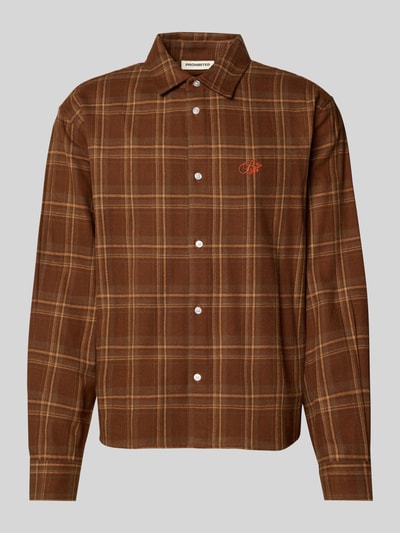 PROHIBITED Vrijetijdsoverhemd met knoopsluiting Donkerbruin - 2