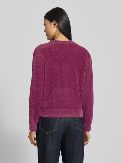 Tom Tailor Kurtka z dzianiny o kroju regular fit ze sztucznego futra Bordowy 5