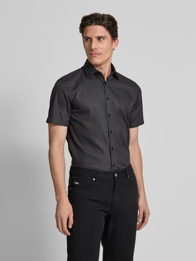Christian Berg Men Regular Fit Business-Hemd mit Kentkragen Anthrazit 4