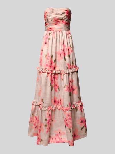 Produktfoto, Maxikleid im Off-Shoulder-Look mit Rüschen von Adrianna Papell aus Material-Mix mit Stretch-Anteil, A-Linie, florales Muster