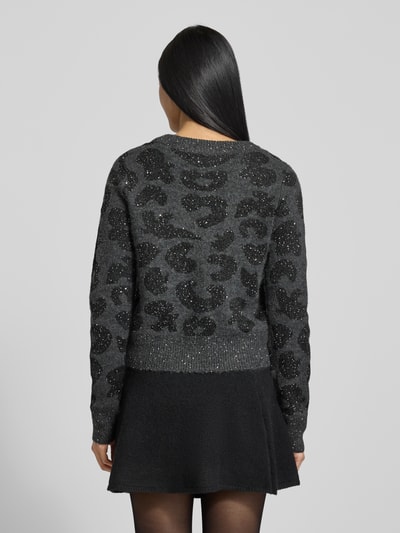 VERO MODA Relaxed fit gebreid jack met wol, model 'ZUZU' Antraciet - 5