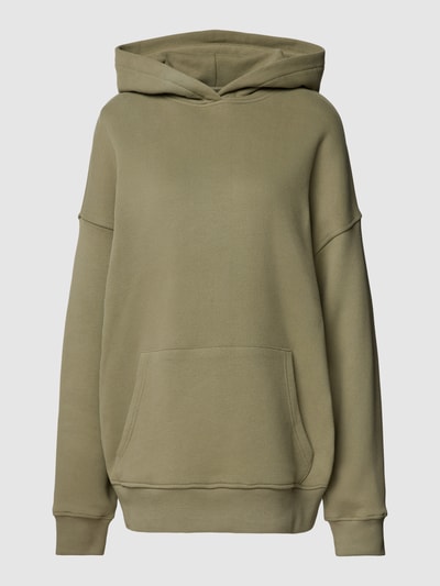 Jake*s Casual Oversized hoodie met kangoeroezak Rietgroen - 2