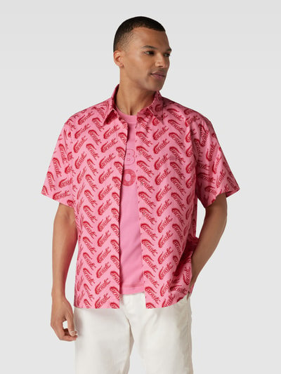 Lacoste Freizeithemd mit Label-Print Pink 4