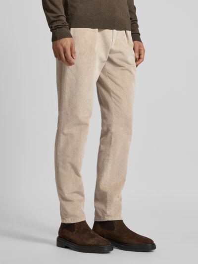 Profuomo Corduroy broek met paspelzak aan de achterkant Offwhite - 4