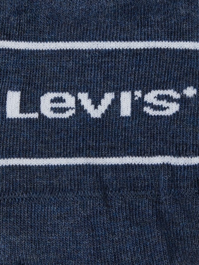 Levi's® Skarpetki stopki z nadrukiem z logo w zestawie 2 szt. Jeansowy niebieski melanż 3