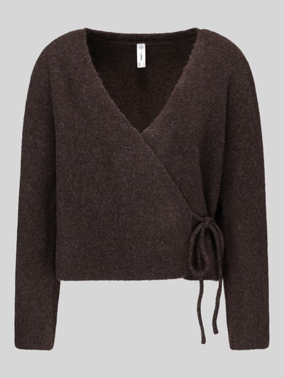 ONLY Relaxed Fit Strickjacke mit Wool-Anteil Modell 'LIVA' Schoko 2