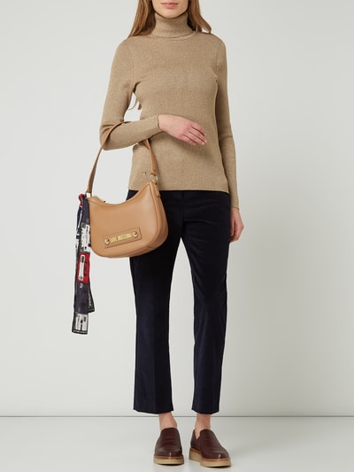 Love Moschino Torebka hobo ze aplikacją z logo  Camel 1