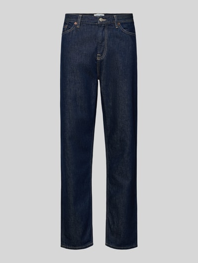 Productfoto, Jeans uit puur katoen model 'COSMO' van Samsøe Samsøe, straight fit, donkerblauw, 5-pocket, labelpatch, riemlussen