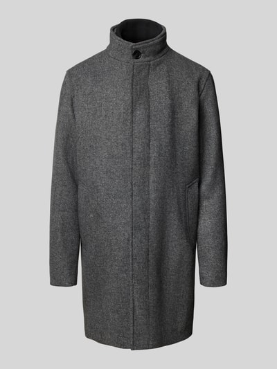 Jack & Jones Premium Lange jas van wolmix met opstaande kraag en steekzakken Middengrijs gemêleerd - 2