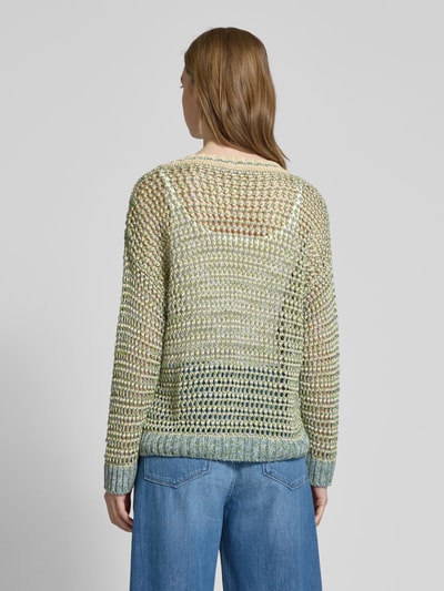Weekend Max Mara Leinenstrickpullover mit Lochmuster Modell 'LIUTO' Hellgruen 5