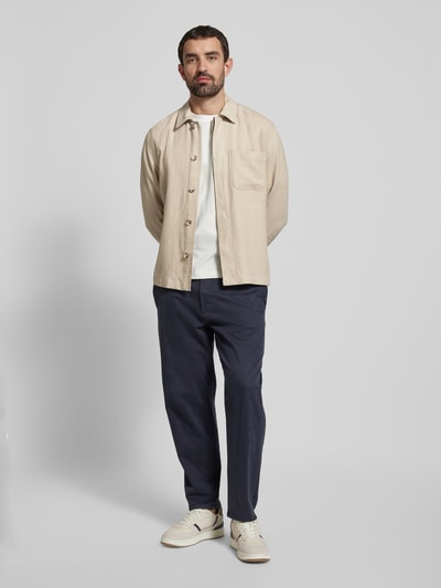 Marc O'Polo Regular Fit Hemdjacke aus Leinen-Viskose-Mix Sand 1